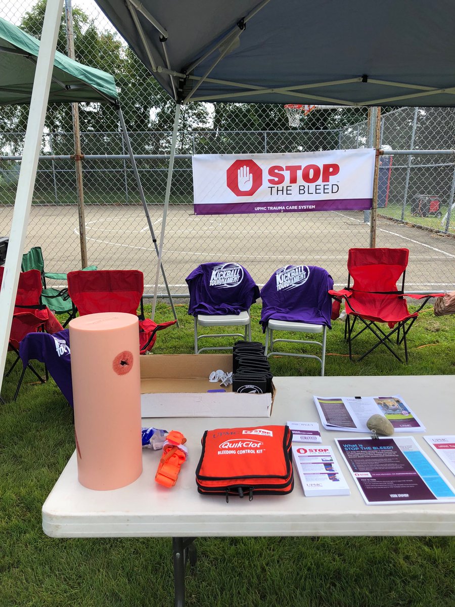 UPMC Trauma spreading ⁦<a href="/StopTheBleed/">STOP THE BLEED®</a>⁩ awareness at North Huntingdon EMS/R Kickball Tournament with ⁦⁦<a href="/LeighFredPhDc/">Leigh Frederick</a>⁩ @upmc
