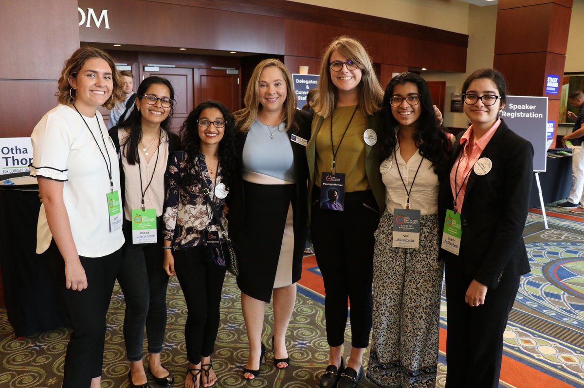 SarahRiggsAmico's tweet photo. Meeting young leaders at the #DPGConvention #GeorgiaThriving #gapol #SarahforGeorgia #TheFutureIsFemale https://t.co/IXD5Q8xTUY