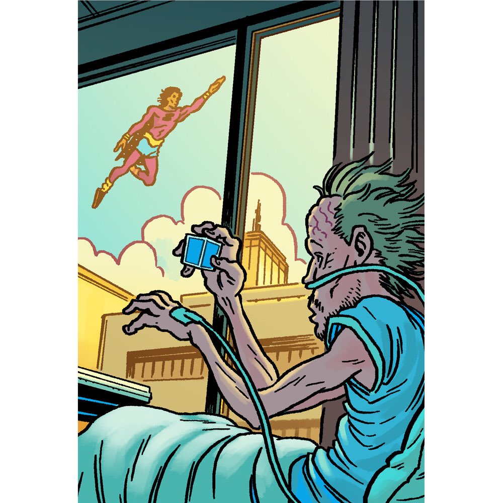 Danielirizarri's tweet photo. Up Up and Beyond! Beyond-Man was written in a sort of one-shot format so @SethJacob and myself really wanted to cram it with as many iconic shots as possible. #comics #panels #comicart #sequentialart #beyondman #superheroes #danielirizarri #sethjacob #inspiration https://t.co/tbq8oHBg6k