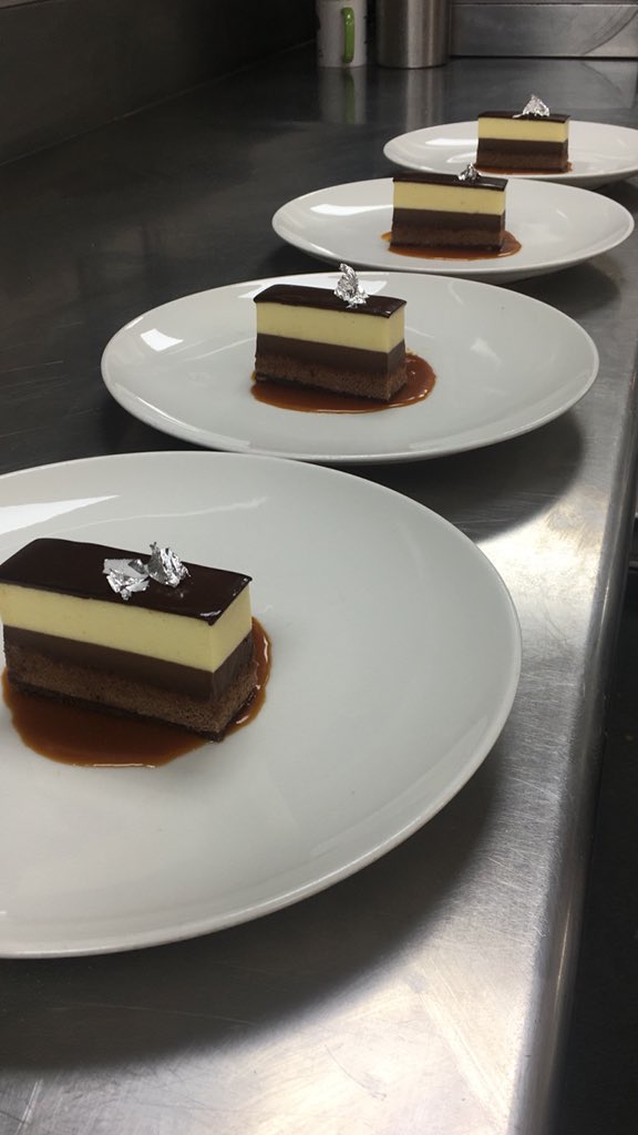 Nuttreeinn's tweet photo. Chocolate orange bar looking super tasty! Just waiting for a refreshing sorbet to go along side it. 
#orange #chocolate #gateux #pastry #layered #pudding https://t.co/yhU1uoVLgr