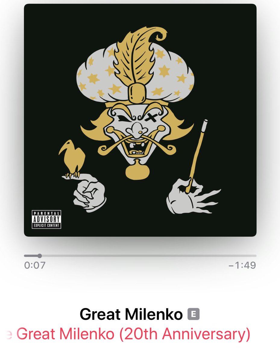 beneathdirt's tweet photo. My yard work soundtrack for today, ICP’s Great Milenko. #icp #insaneclownposse #greatmilenko #psy #psychopathic #psychopathicrecords #juggalo #juggalette #juggalofamily #wickedshit #horrorcore #whoopwhoop https://t.co/7TfZY39wFt