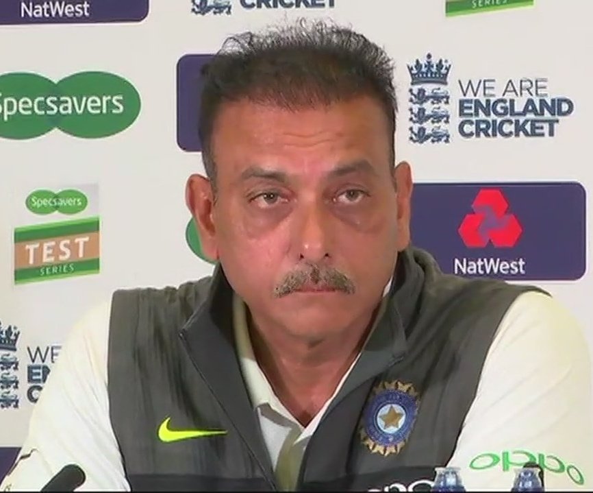 coolfunnytshirt's tweet photo. By the look of it, Ravi Shastri is in that kind of state where he can see the cricket ball as a football.. https://t.co/yf2DN2wERl