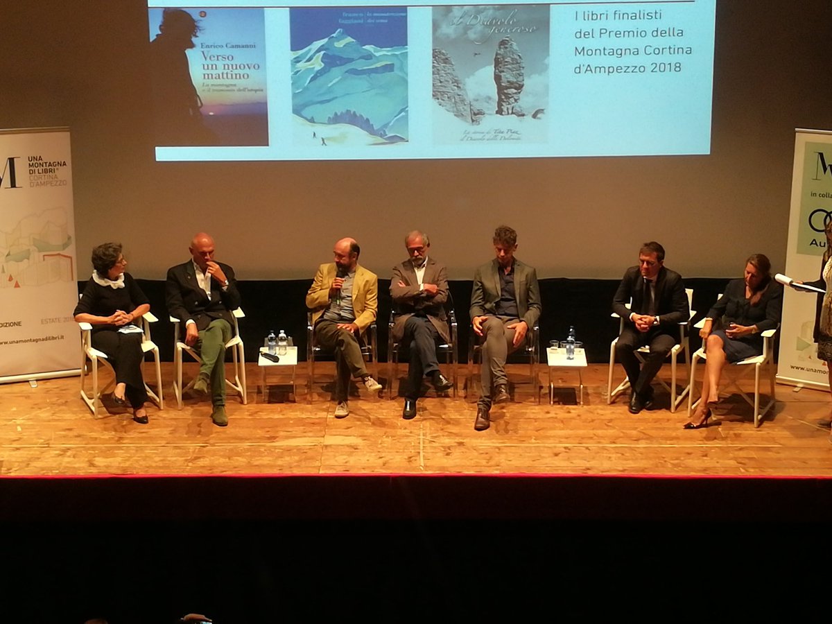 MontagnaDiLibri's tweet photo. Ecco la terna finalista del #PremioDellaMontagna Cortina d'Ampezzo 2018! Enrico #Camanni con #VersoUnNuovoMattino, Franco #Gaggiano con #LaManutenzioneDeiSensi e Alfredo #Paluselli con #IlDiavoloGeneroso! https://t.co/jHY3vx8gQh