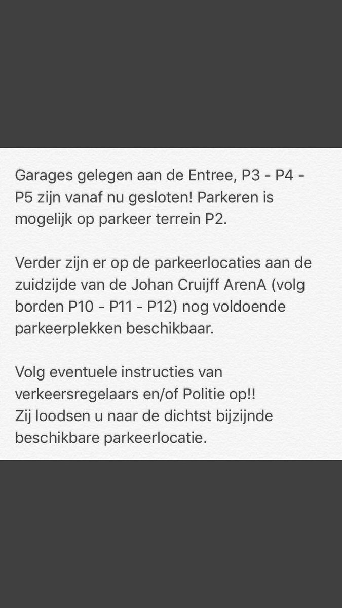 #Ajax #AJAemm #parkeren #JohanCruijffArenA
