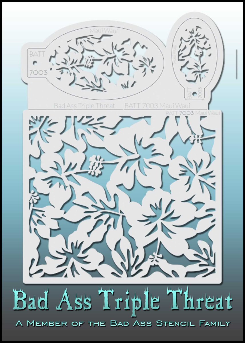 BadAssStencils's tweet image. Have you seen the NEW BadAss Triple Threat Stencils? Customers are loving 7003 Maui Waui #BATTS #badassstencils
