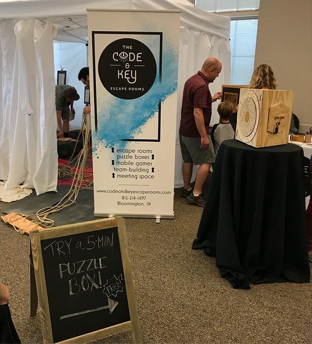 Bloominglabs's tweet photo. Makevention is not just looking at stuff, you can try your hand at puzzles with the folks from Code & Key Escape Rooms #makevention18 #makevention https://t.co/XPKuFOyM7N https://t.co/bD19SyoShx