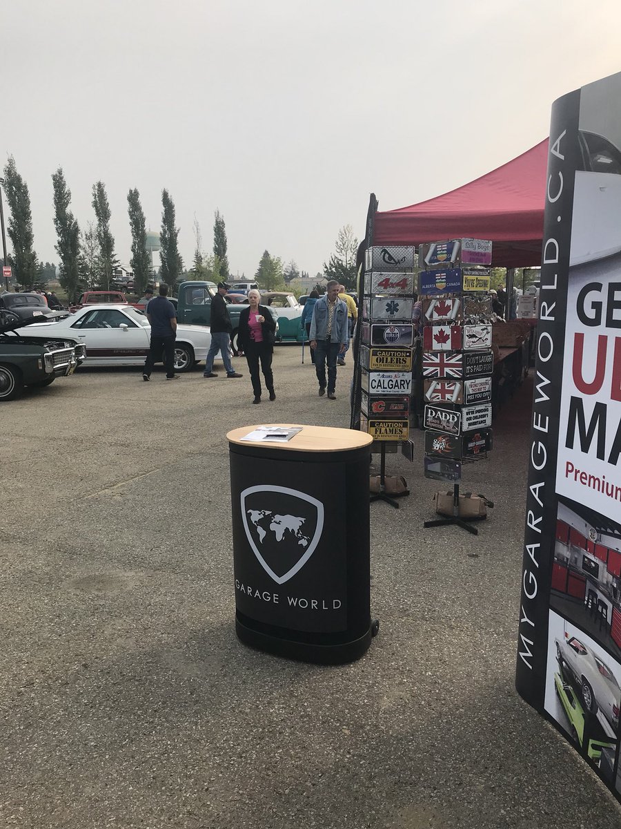 At #RocknRimbey Car Show today. Come ask about our garage condos for sale or lease. #reddeer mygarageworld.ca
