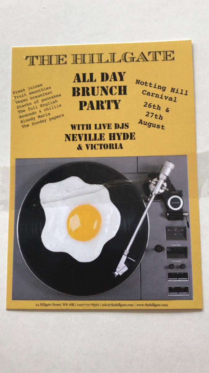 Come &amp; join us for all things brunch tomorrow &amp; Monday before hitting #NottingHillCarnival #nottinghillcarnival2018