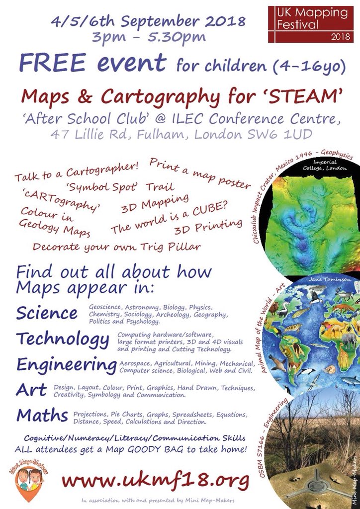 MiniMapMakers's tweet photo. #Cartographic Societies and Societies of GB.. pass it on!! Lots to see &amp; loads to Do! Make some different maps! #LessTalking #PrimaryRocks #LoveMaps #PracticalCartography #MapIdeas #CartographyForSTEAM Register at https://t.co/JTnwrgFahL and more info at https://t.co/a5Hpt7qEsp https://t.co/eMKiZ3asYf