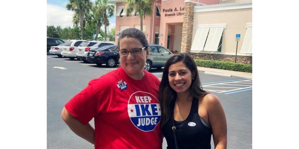 KeepIkeJudge's tweet photo. #IkesArmy out at Paula A. Lewis Library on Rosser Blvd in #PortStLucie. Five hours left of early voting! Come out and help us #KeepIkeJudge! https://t.co/B6yTbD7feY