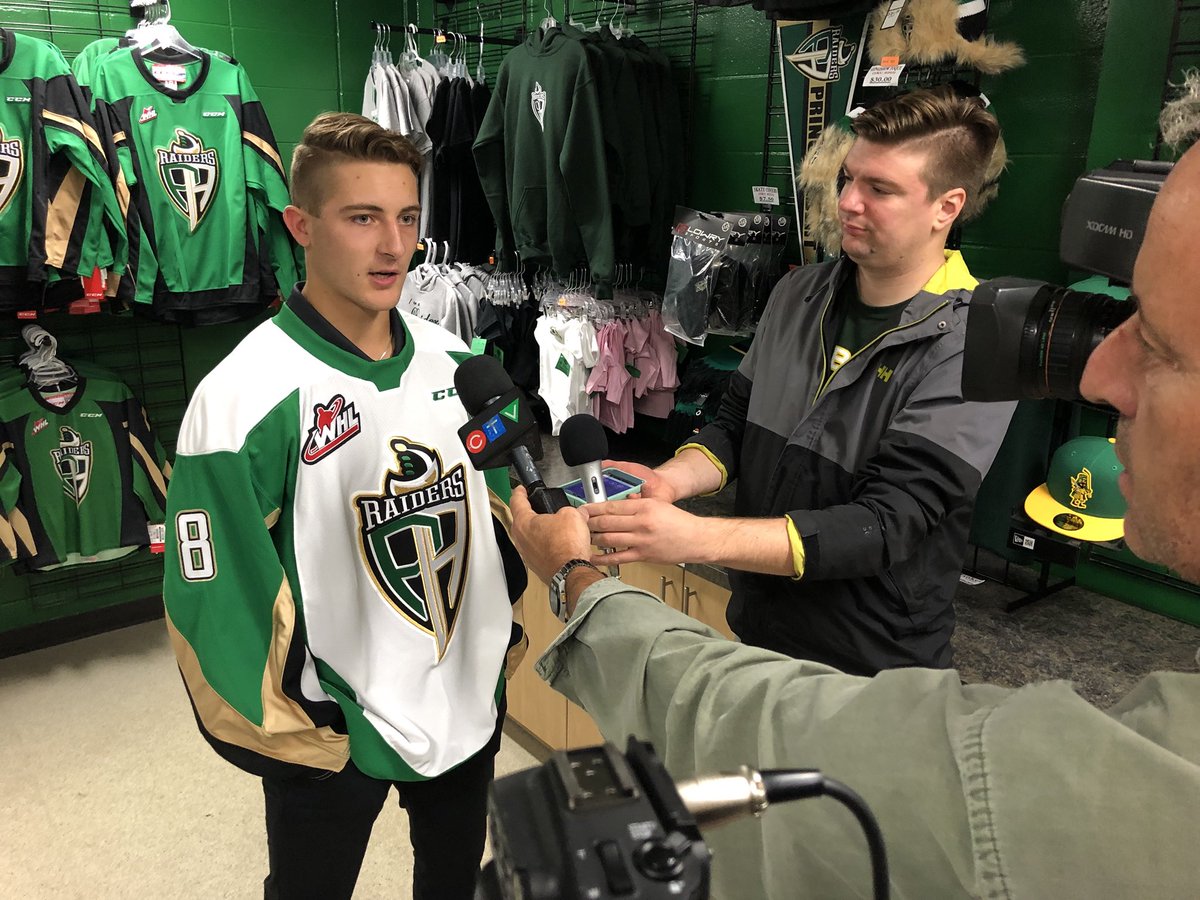 PARaidersHockey's tweet photo. New captain @BraydenPachal meeting with the media as training camp opens tonight. https://t.co/hEV7U8mTr8