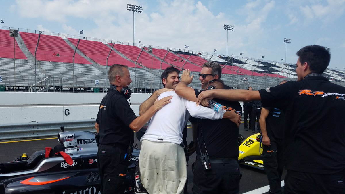 USFPro2000's tweet photo. That's a very happy @HScottRacing and @RPMotorsport_R - their first oval pole position!
#MRTI I #TeamCooperTire https://t.co/ly48lU2hjx