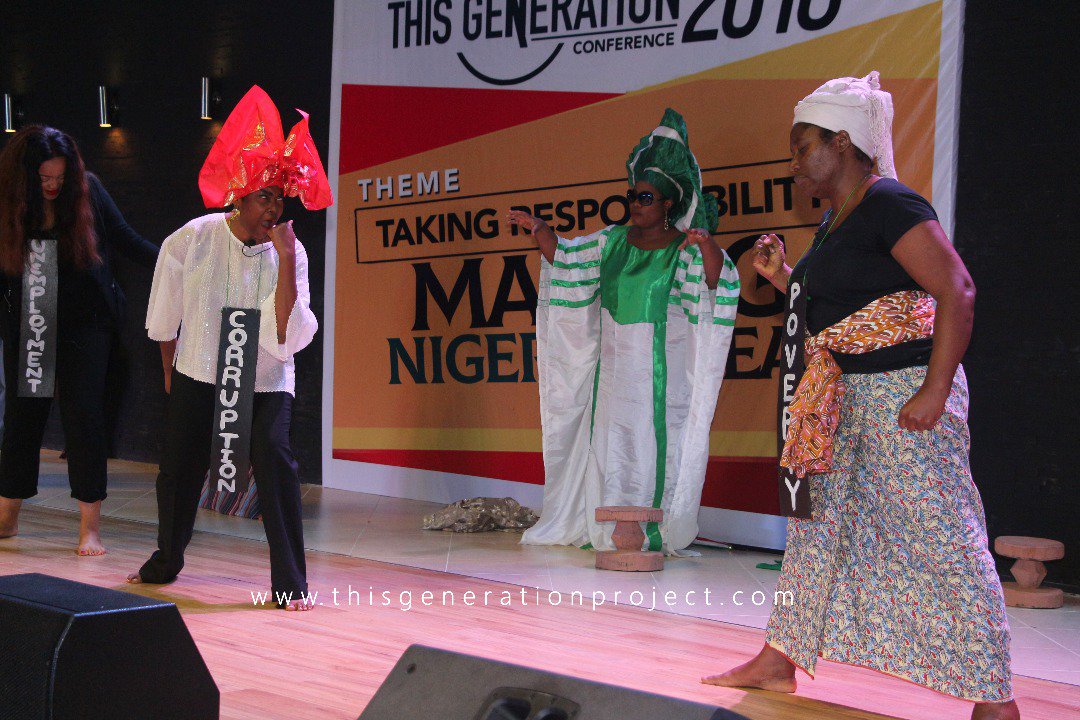 ThisGenNG's tweet photo. A Stage Drama by The Summit Theatre 

Theme: Making Nigeria Great

#ThisGeneration2018 https://t.co/mEbQ7VqCMA