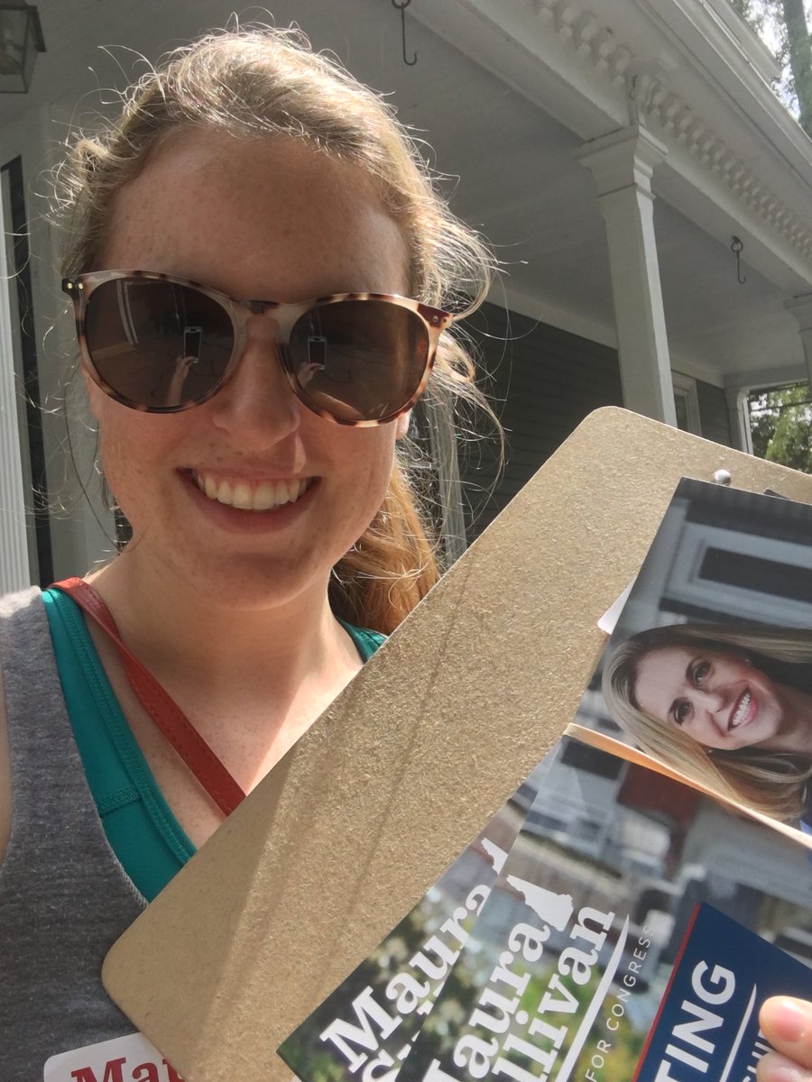 HarriganCasey's tweet photo. Beautiful day to be out talking to voters! #nhpolitcs #maurafornh https://t.co/SiNLfK3kah