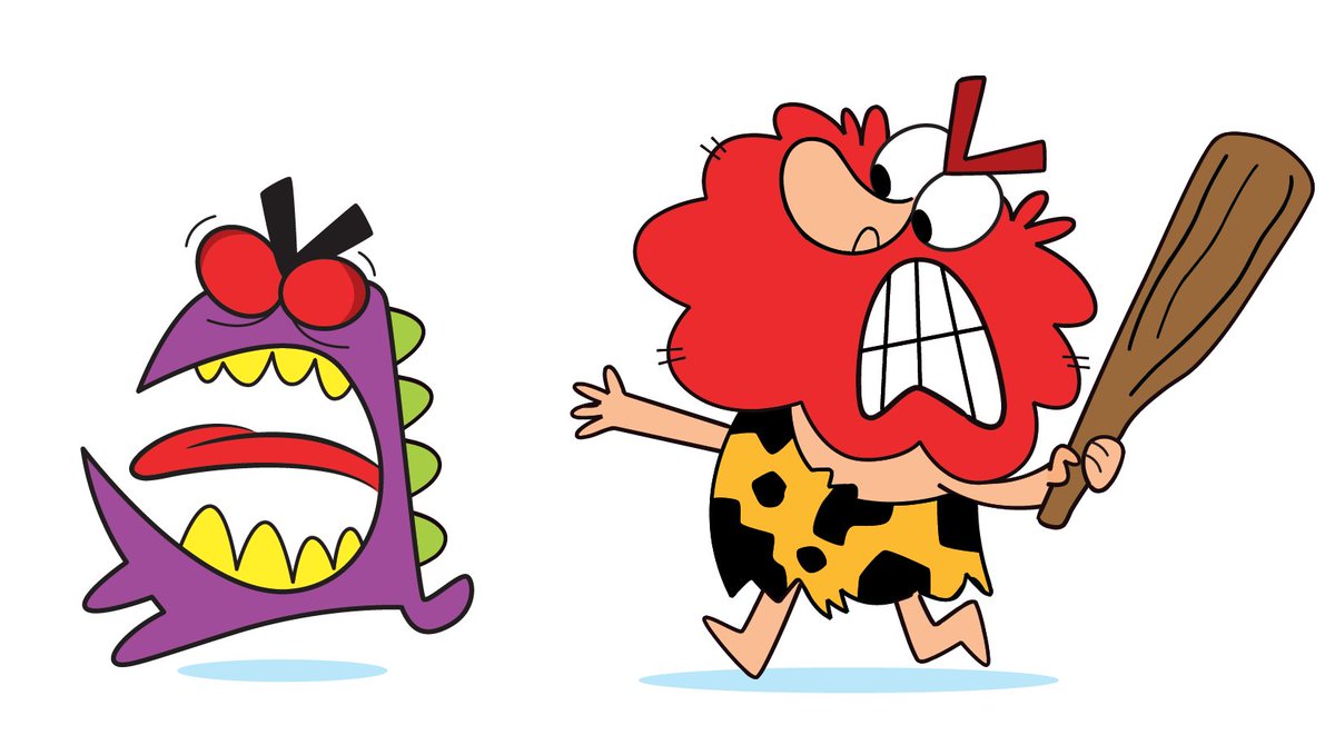knowble1233's tweet photo. CAVEMAN CHASING MONSTER-Idea for video game #illustration #characterdesigns #videogames #caveman #monsters #vectorillustration #millertoons https://t.co/jA7nVV09OY