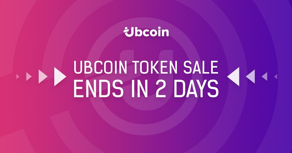 Gary24924139's tweet photo. #Ubcoin #UbcoinICO #UBCOIN TOKEN SALE ENDS IN 2 DAYS! LAST CHANCE to buy tokens - here: https://t.co/eHPyUQRK1L #ubcoinnews https://t.co/CI3ENMuclw