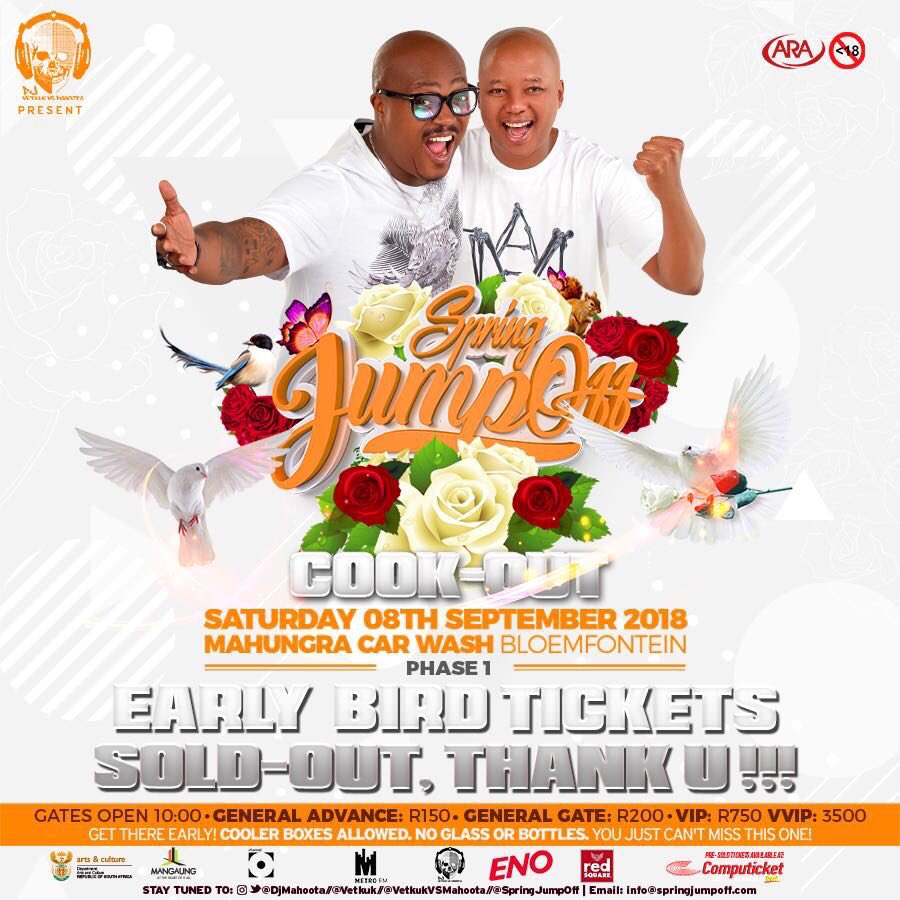 djmahoota's tweet photo. HAIBO HAIBO !!! Kuzonyiwa macala on the 8th September 

If you don’t have your ticket ! Get your tickets ASAP by @Computicket 

It’s going to be one for the books 🎉🎉🎉🔥🔥🔥🔥🔥🔥 #SpringJumpOff #EarlyBirdSoldOut 😭😭😭😋😋😋🍾🍾🍾🍾🍾🍾🍾 https://t.co/GdjcO6eter