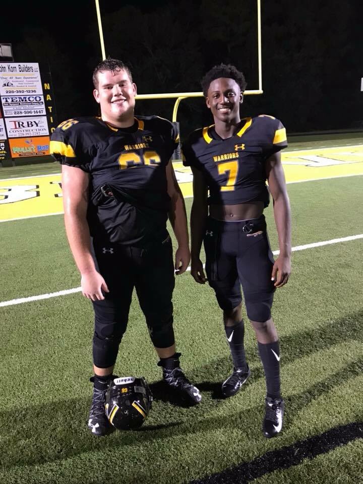 WalleyJaden's tweet photo. Big thanks to @warriorcenter66 and the rest of the offensive line for giving a good push for us backs to do a little work last night! #warriors#diberville#win https://t.co/dHWjg0ICFY