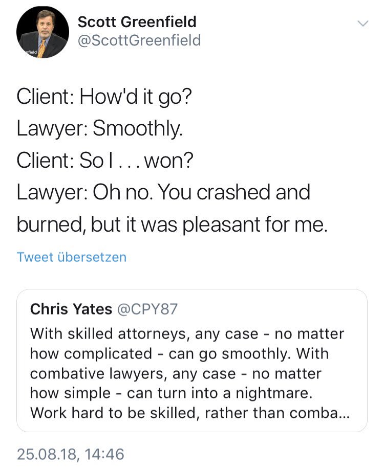 SteuermannFFM's tweet photo. Irgendwie beruhigend, die amerikanischen Kollegen die gleichen Grabenkämpfe führen zu sehen #Strafverteidigung (Somehow reassuring seeing the American colleagues waging the same trench warfare) #criminal_defence @ScottGreenfield @CPY87 https://t.co/RImcyVQaGB