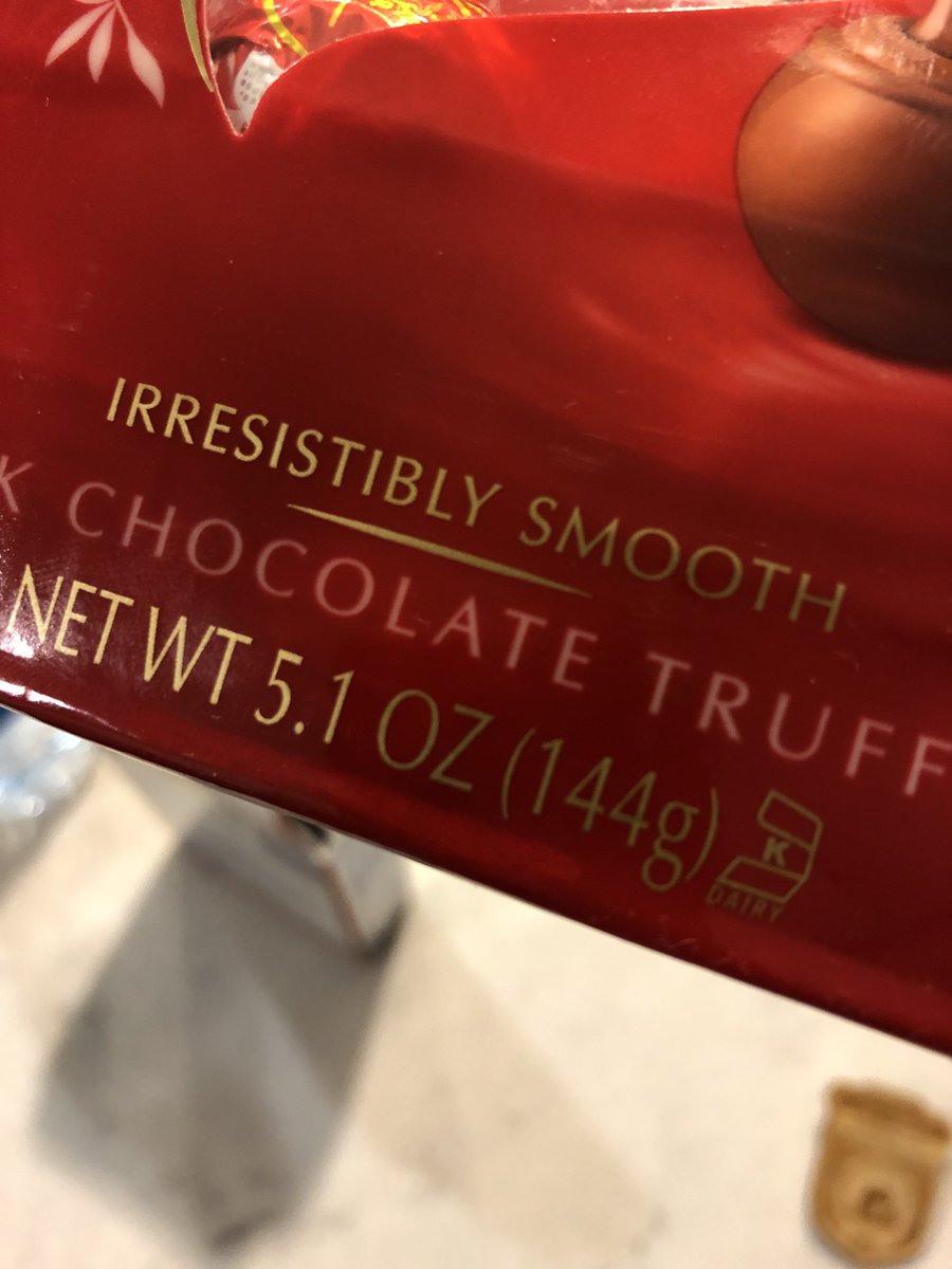 A bag of chocolate truffle that says "irresistibly smooth"