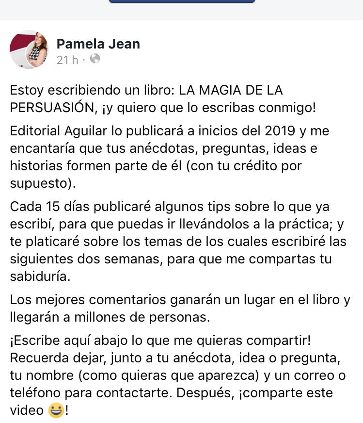 marthacarrillo's tweet photo. Mi hermosa e inteligente amiga @PamelaJeanMx está escribiendo un libro en el q tú puedes participar. Hazlo será una experiencia increible!!! 🌟💫💫 y llena de magia” https://t.co/21REc8g7eh