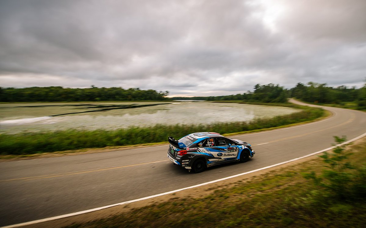 subarums_usa's tweet photo. .@Davidhiggins75 is doing a good job managing his lead. Gained 9s over P2 overall. For DH and @craigdrew75, it's not about stage wins today and their main focus is to drive clean and bring the #75Subaru home safe with enough gap to win #OFR18 #SubaruRally https://t.co/CmN3zjKIrJ