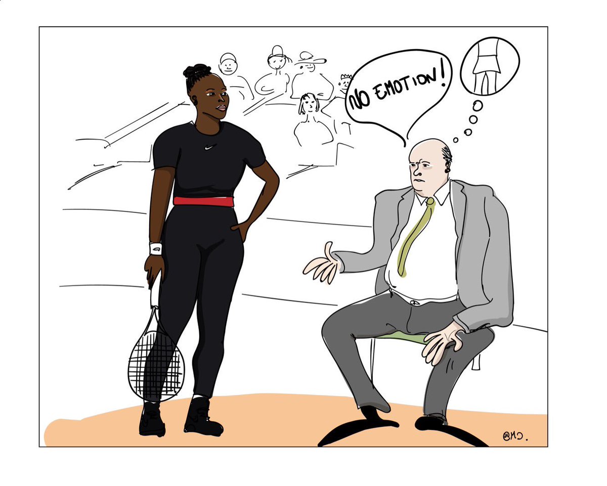 MarieDelpas's tweet image. La tenue de Serena Williams interdite. « L’émotion » d’un match de tennis serait variable selon la tenue des joueuses.
On parle de quel genre d’émotion ?? @serenawilliams #RolandGarros  #Supergirl