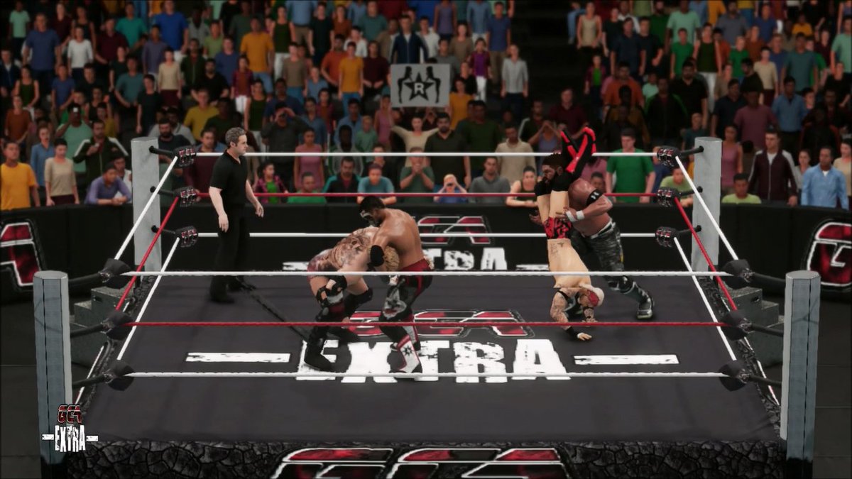 GCAWRESTLING2K's tweet photo. On this past Wednesday's edition of #GCAeXtra, we witnessed a star studded main event! #HadeMercer &amp; @RyRileyP1 took on the team of @1TrueBeauCHAMP &amp; #PacmanJackson! These 4 put on a hell of a show for the #GCAWrestleVerse! Pac-Champ managed to just pick up the victory! #WWE2K18 https://t.co/VlH54eNTI6