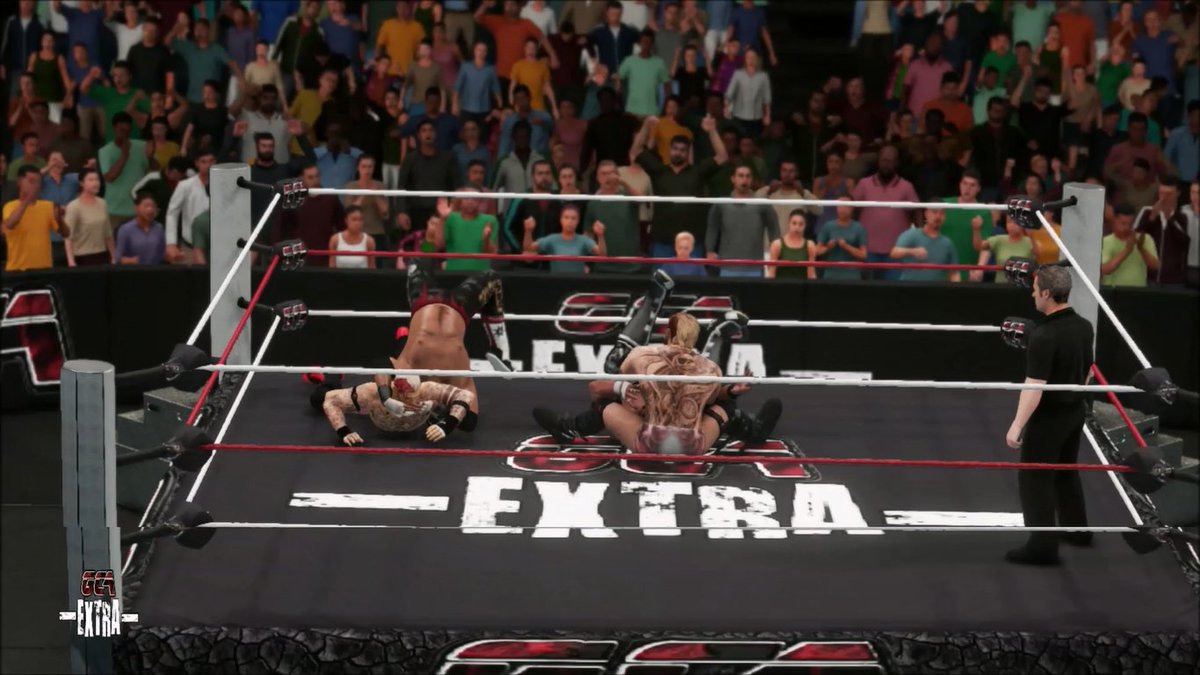 GCAWRESTLING2K's tweet photo. On this past Wednesday's edition of #GCAeXtra, we witnessed a star studded main event! #HadeMercer &amp; @RyRileyP1 took on the team of @1TrueBeauCHAMP &amp; #PacmanJackson! These 4 put on a hell of a show for the #GCAWrestleVerse! Pac-Champ managed to just pick up the victory! #WWE2K18 https://t.co/VlH54eNTI6