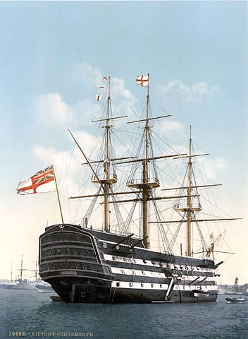 3. What does it mean to be "first rate"? To understand the answer, let's look at the proud history of HMS Victory, now preserved as a museum ship. We'll focus specifically on "first rate". "Ninth rate" will come, but much later in our story.(HMS Victory in Portsmouth, 1900)