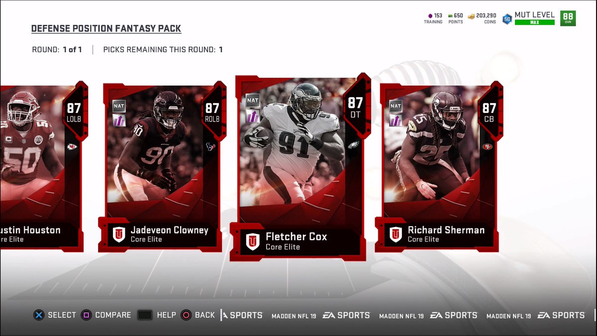 mut_wizard_tv's tweet photo. Who you taking? Im thinking Cox. Best DT in the game! #Madden19 #Mut19 #MutWizard #Levelpack #PS4share https://t.co/l08trcOvQ9