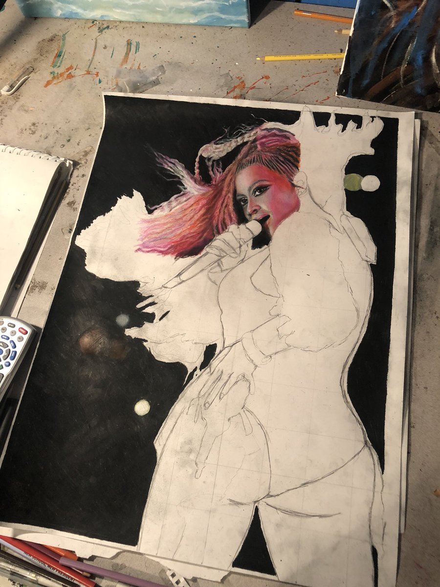 _ChrisTheArtist's tweet photo. The hair looking nice. It’s so hard drawing hair period...but a different color from normal hair colors is even worse 😩 #Beyonce #drawingwhileblack https://t.co/5W6UvpmIHZ