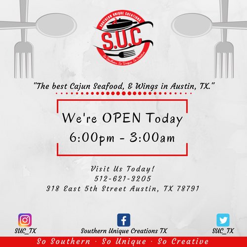 SUC_TX's tweet photo. EVERY Saturday from 6pm-3am!😱
•
•
•
Tonight’s feature is our #mixandmatch combo! Can’t decide if you want fish, shrimp or chicken tenders? We heard you and it’s here! #SwipeLeft ⬅️
•
•
•
#SouthernUniqueCreations #SUC #Catering #FoodTruck #Cajun #NowOpen #OpenUntil3am 😬 https://t.co/vQZPrl7NGN