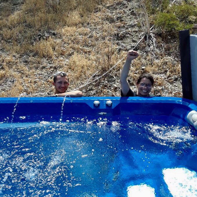 IBEW569's tweet photo. IBEW 569 and @wishsandiego partnered on a special job this morning. @IBEW and #RENEW #SanDiego members hooked up a swim spa for a boy and his family. #IBEWgivesBack #MakeAWishFoundation https://t.co/y65bcfgwXK