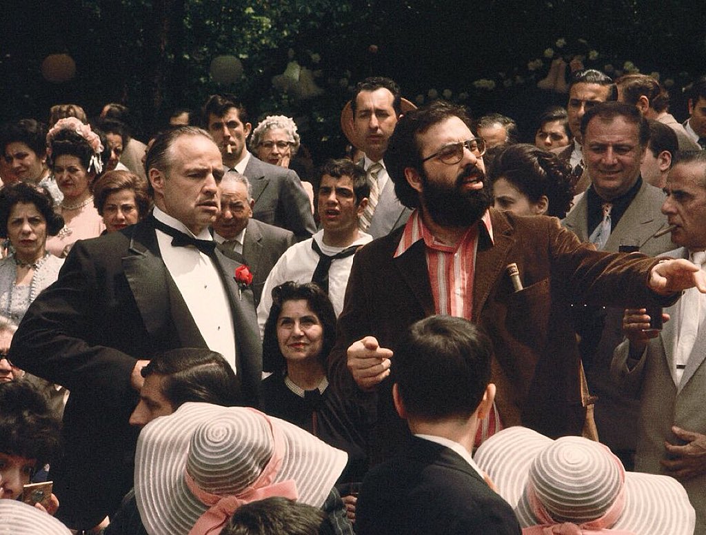 RealEOC's tweet photo. Francis Ford Coppola directing The Godfather https://t.co/eAeUxQ9Pit