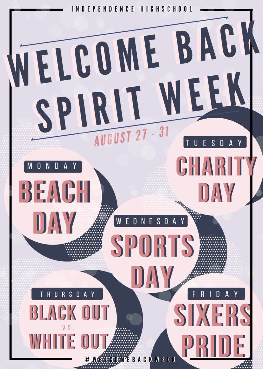 IHSactivities's tweet image. Show your spirit by participating in our Welcome Back Spirit week which is followed by our first rally of the school year!! 💙❤️

To clarify, Charity Day is about bringing awareness to ALL organizations such as Breast Cancer, Bone Cancer, and much more! 🎗🎗 

#WelcomeBackWeek