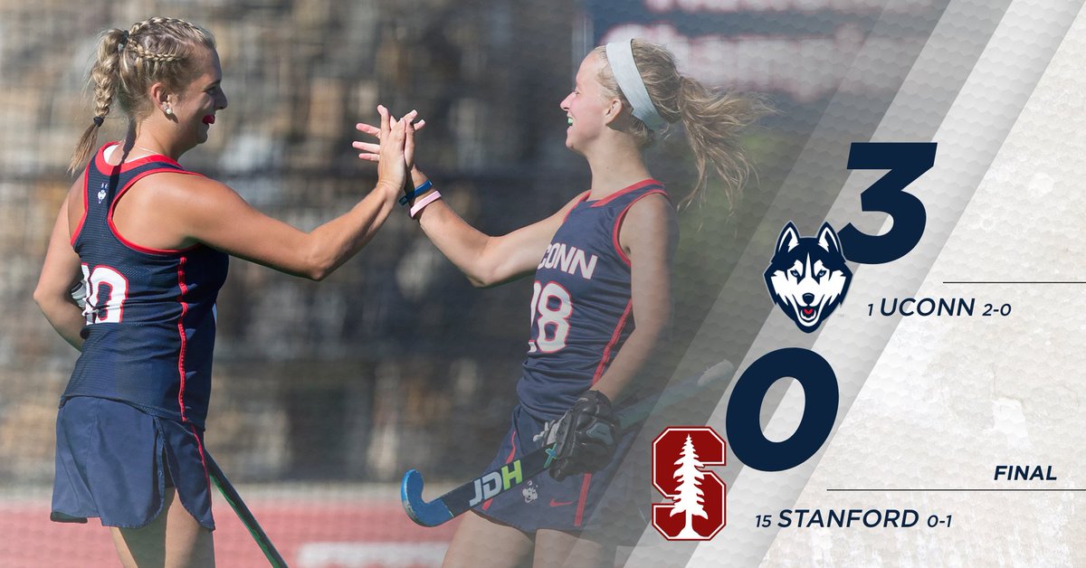 UConnFHockey's tweet photo. UConn wins! Three second half goals lead to a blanking of No. 15 Stanford. #UConnNation https://t.co/UXxEPXvbpo