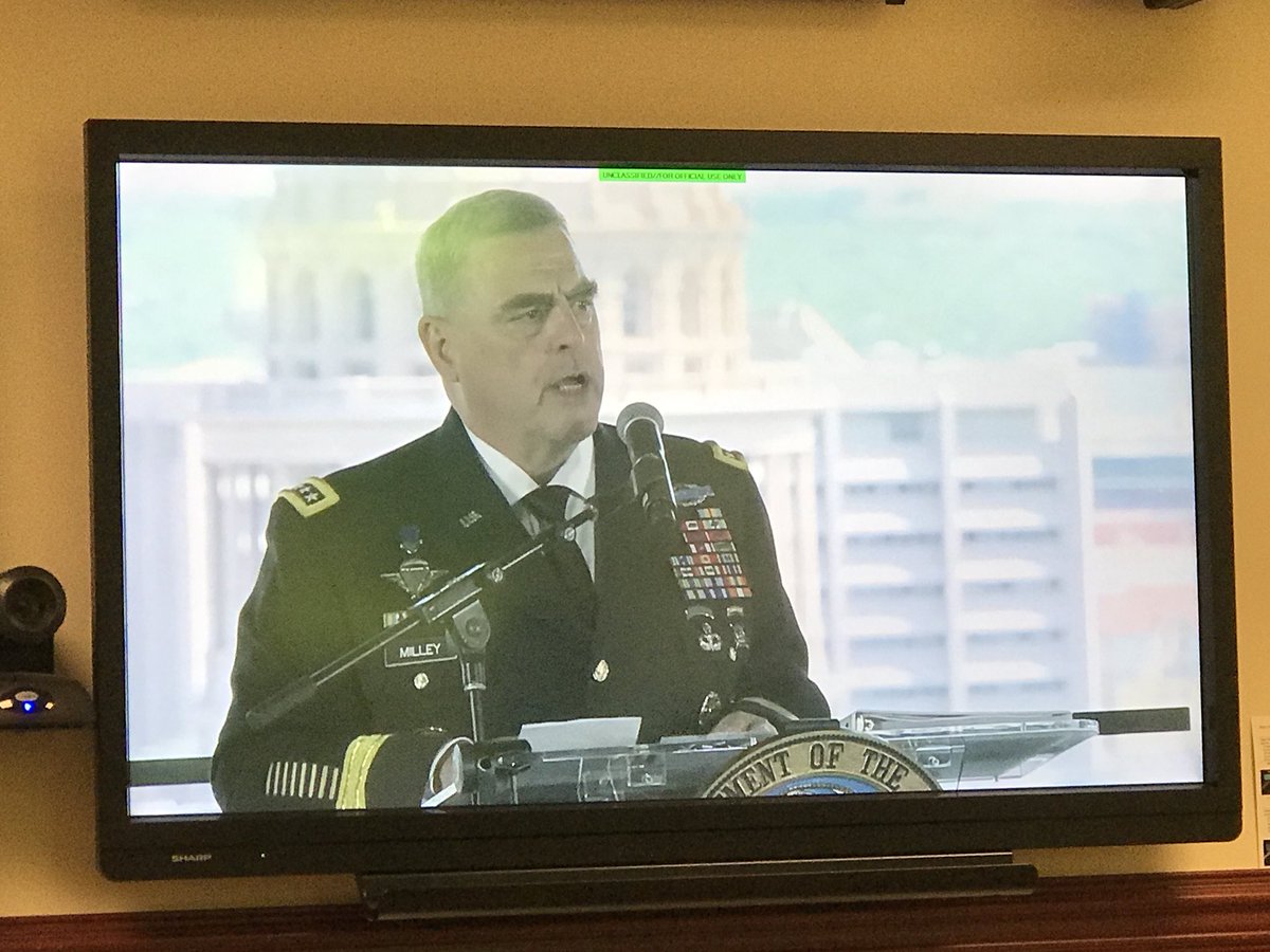 kristina_wong's tweet image. For reporters who couldn’t make it down to Austin, Texas, for the launch of #FuturesCommand on Friday, Army public affairs held a watch party at its DC headquarters. I will not confirm if there were doughnuts.