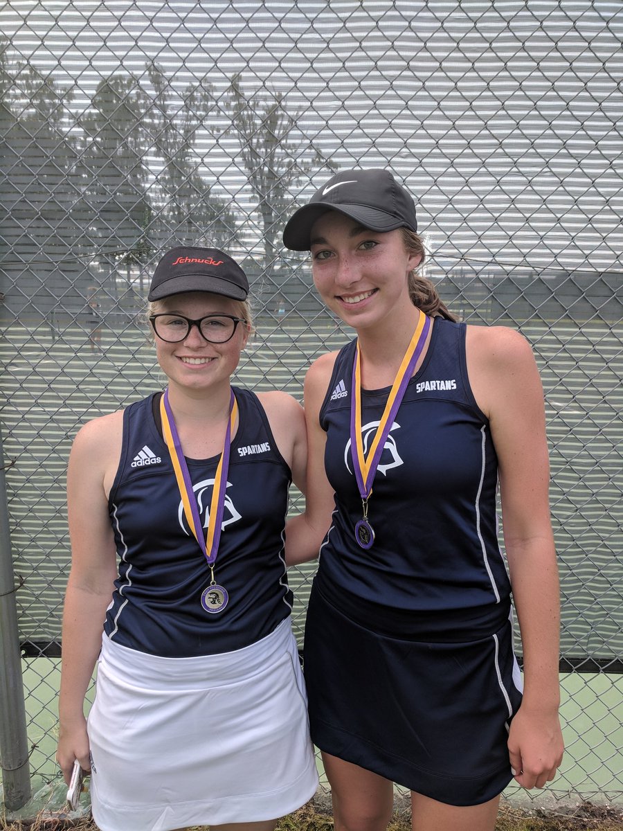 FHCTennisFam's tweet photo. Congrats to NJ and Grace for taking second in D flight. Grace played her first varsity match and NJ didn't know she was playing until yesterday! Great job ladies. https://t.co/5BJC4nLhaJ