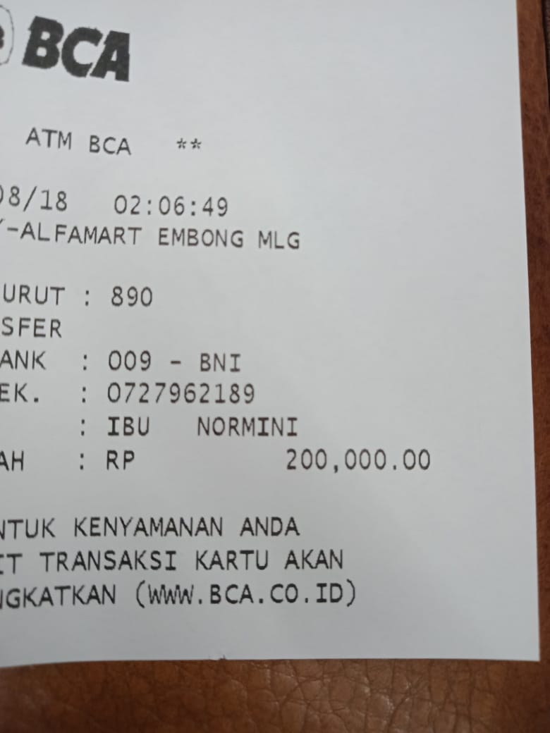 Ini bukti nya dp ke aqun Mey 0909 palsu