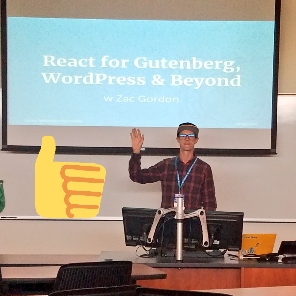 tech_christine's tweet photo. Ready for some React and
Gutenberg with @zgordon #wcomaha https://t.co/OdGdBhkM4r