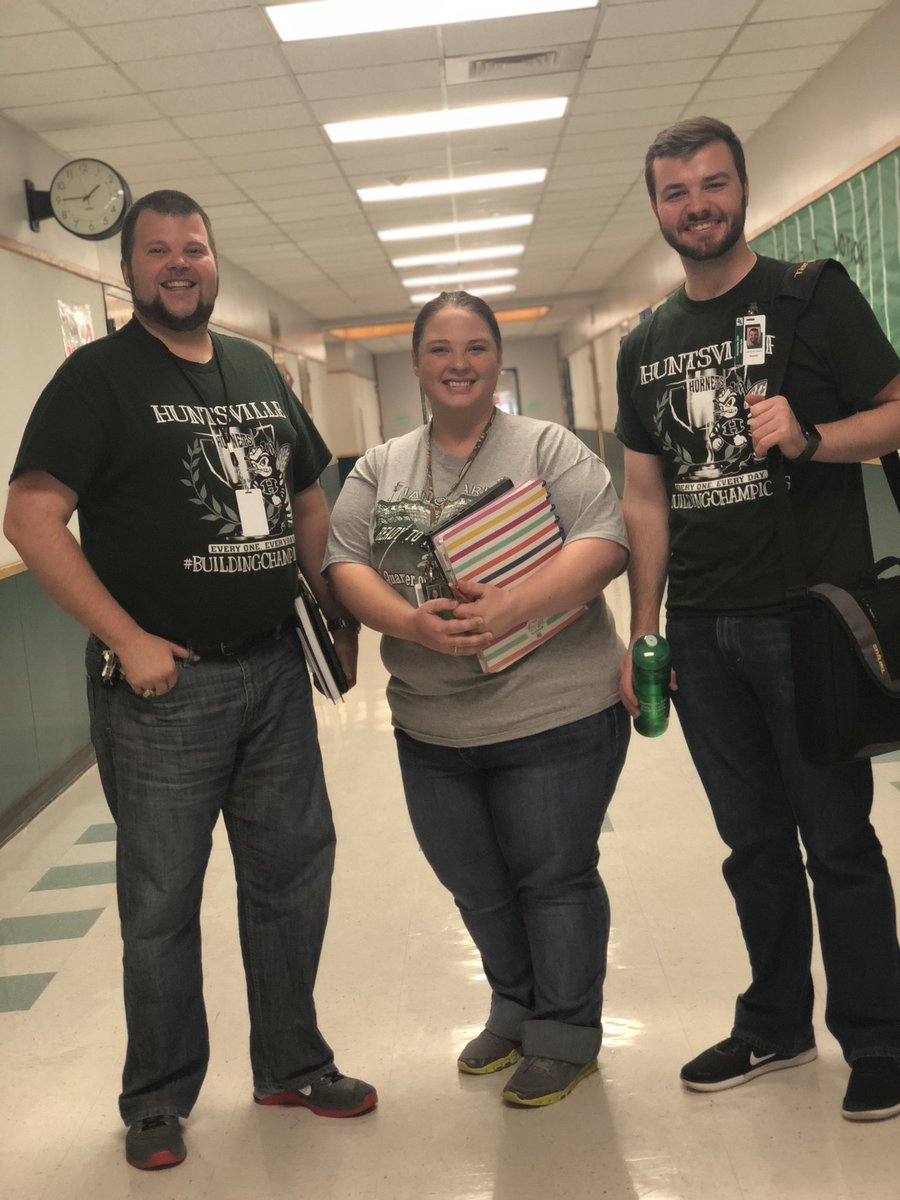 HornetBuzzMPMS's tweet photo. MPMS 7th Grade Science teachers rock their Hornet Pride on Friday's Spirit Day! #mpms2019 #BuildingChampions #ScienceMPMS  #HornetProud https://t.co/1loeccmMI9