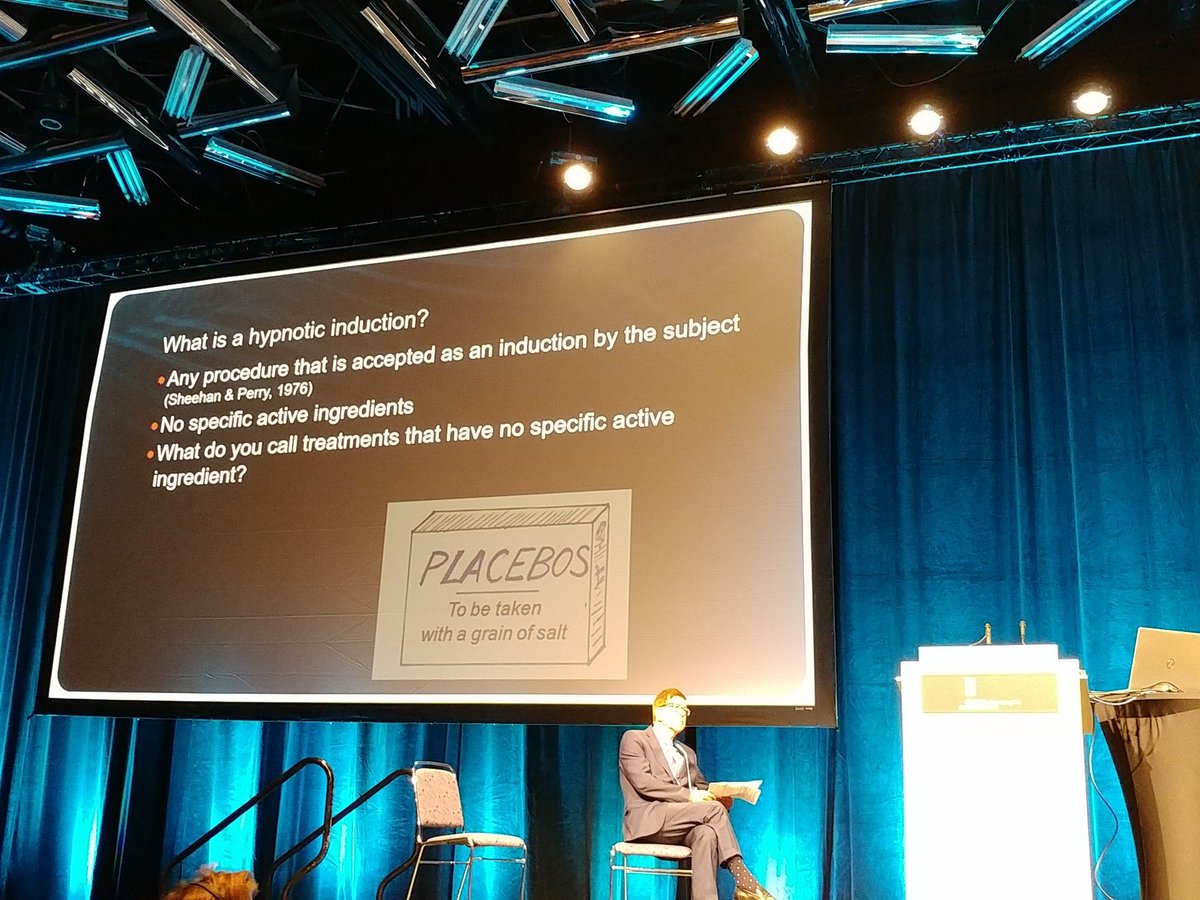 What do you call treatments that have no specific active ingredient? Everyone knows that's a placebo. What do you think about Irving Kirsch's assertions? #Hypnosis2018