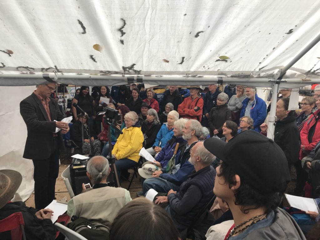 AshleyBurr_'s tweet photo. A war with words, over a week after the #antipipeline camp #CampCloud was evicted, poets are using their voice to oppose the expansion today, and you just might recognize the names of a few of the writers that submitted their work. @CityNewsVAN @NEWS1130 @BT_Vancouver https://t.co/bXjOS03HyT