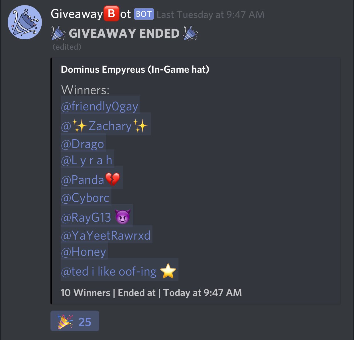 Friendly On Twitter The Dominus Empyreus Giveaway For Murder 15 Is Over The Winners Will Get Their Prizes Soon Congrats To Them Murder15giveaways Airennorgames Https T Co By0ujop9ln - roblox dominus empyreus code