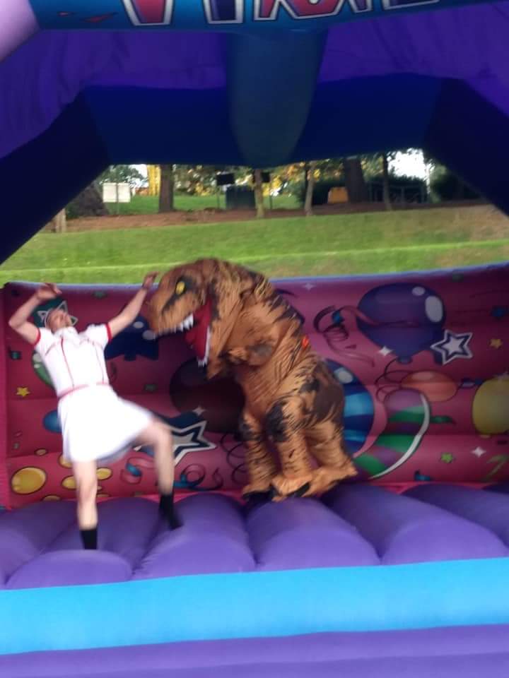 TheBloggingGoth's tweet photo. There was a T-Rex and a man dressed as a Carry On... Nurse on it next. This last picture must be my favourite. Thanks Daisy M #Infest #Infestfestival #infest2018 https://t.co/jzbxgr4qaA