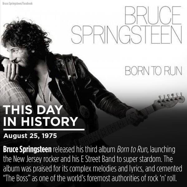 jsdouvris's tweet photo. Bruce Springsteen’s epic Born to Run album is released 43 years ago today on August 25, 1975. https://t.co/k8KJQhhAZj