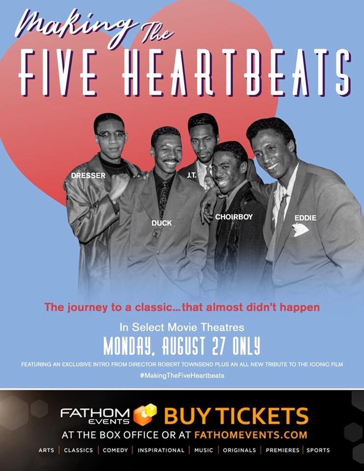 Don't miss our interview with @Robert_Townsend tonight at 9 p.m. CT! Listen live at thefivecount.com. After that, head to @fathomevents and get your tickets for Making The Five Heartbeats! #FiveHeartbeats #MeteorMan #RobertTownsend