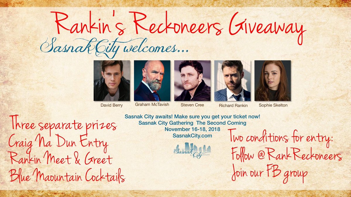 RankReckoneers's tweet photo. For those attending the #Outlander events at #WizardWorld #Chicago. Want another chance to meet @RikRankin? Follow us here, and join our Facebook group.  Details will about the drawing will be posted in the group.
#RichardRankin
courtesy of #Reckoneers!
https://t.co/CpcthXg6nF… https://t.co/cVYeEZ6HZC