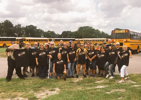 LGHSOfficial's tweet photo. LG bus drivers sporting Brave Avengers shirts!!! @principalRVann @PolkSchoolsNews We π our drivers who get us safely to and from school! Thank you for all you do! #bestbusdriversever https://t.co/RgRaYHKm7g
